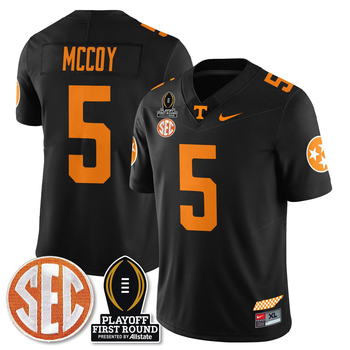 Men's Tennessee Volunteers Football Jersey - Playoff First Round Patch - All Stitched