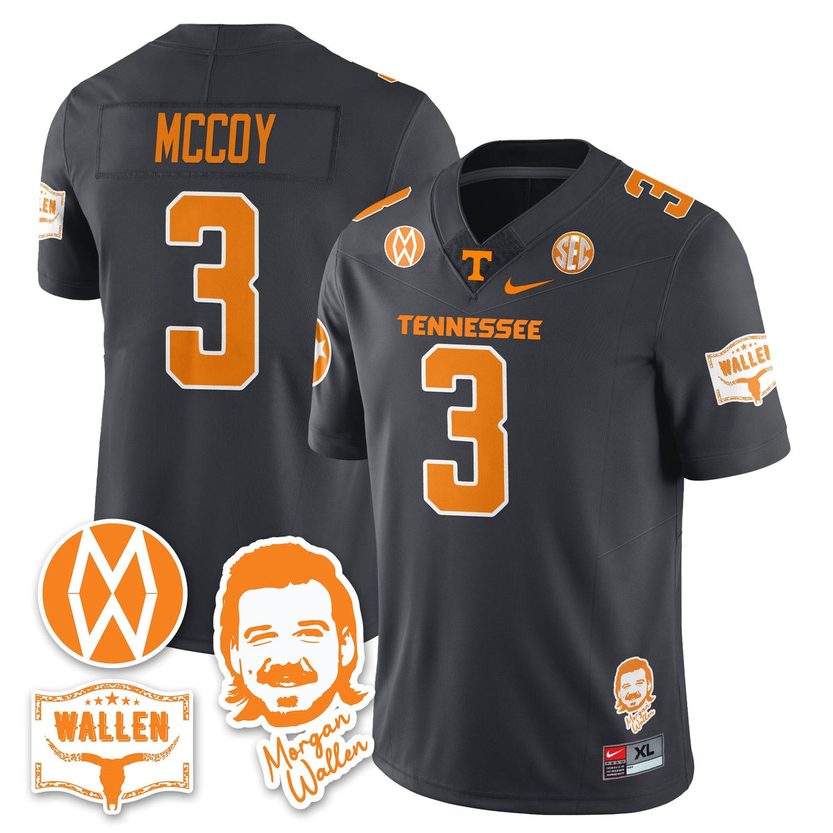 Men's Tennessee Volunteers Morgan Wallen 2025 Jersey - All Stitched