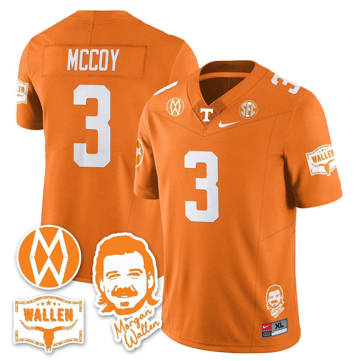 Men's Tennessee Volunteers Morgan Wallen 2025 Jersey - All Stitched