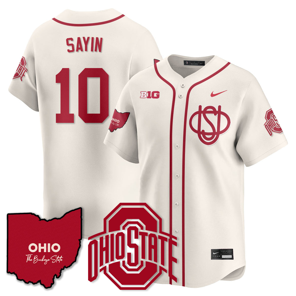 Men's Ohio State Buckeyes 2025 Wordmark Jersey - All Stitched