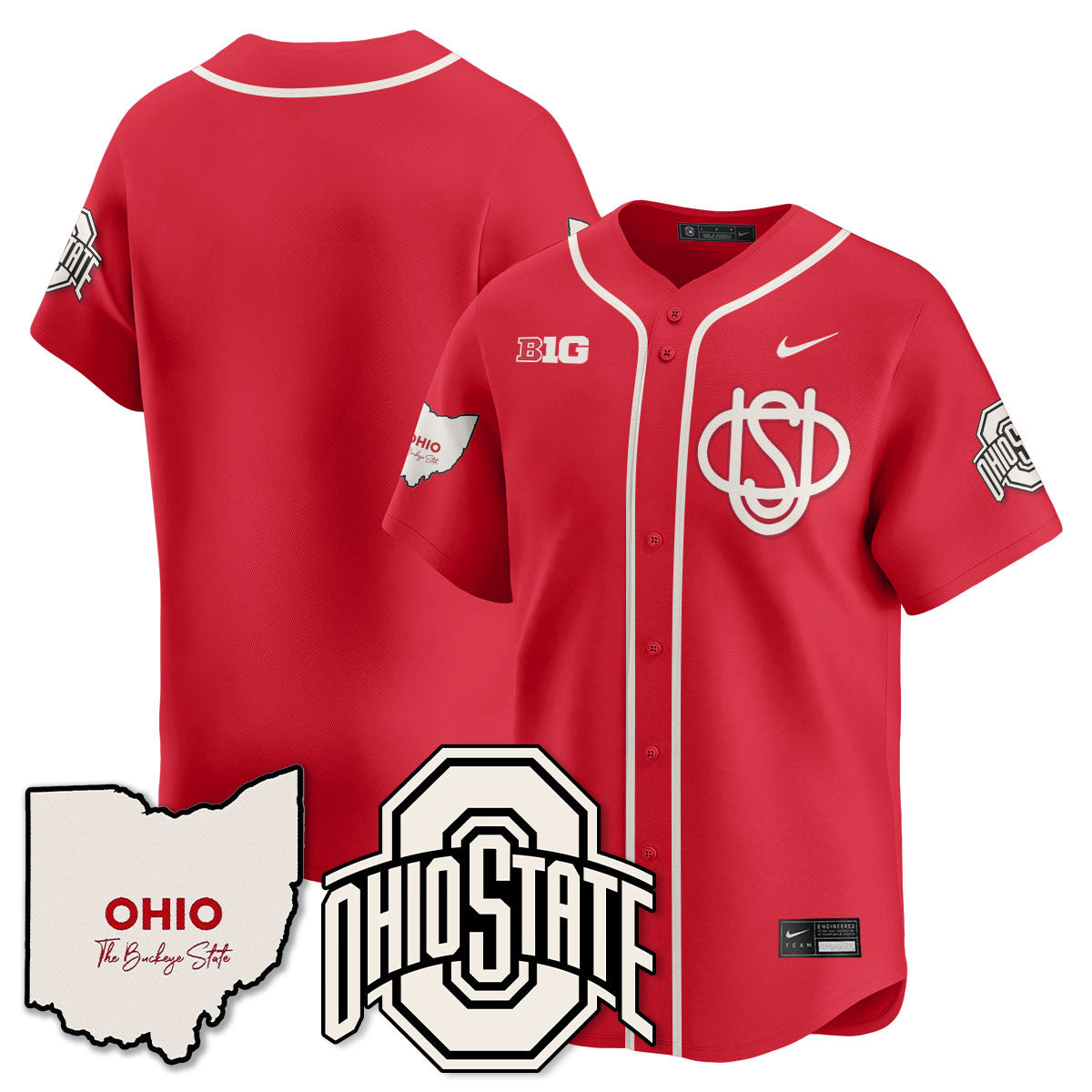 Men's Ohio State Buckeyes 2025 Wordmark Jersey - All Stitched