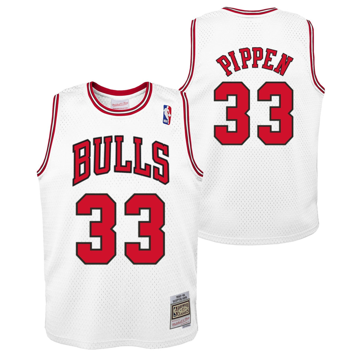 Chicago Bulls Scottie Pippen Mitchell & Ness White Hardwood Classics Swingman Jersey
