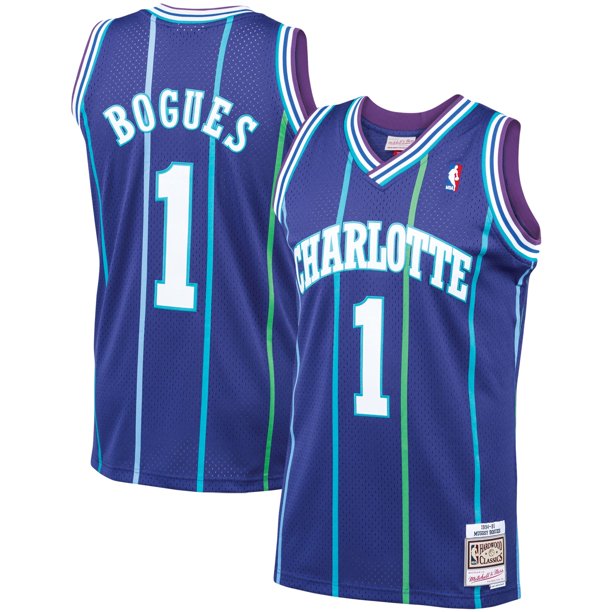 Charlotte Hornets Muggsy Bogues Mitchell & Ness Purple 1994-95 Hardwood Classics Swingman Jersey