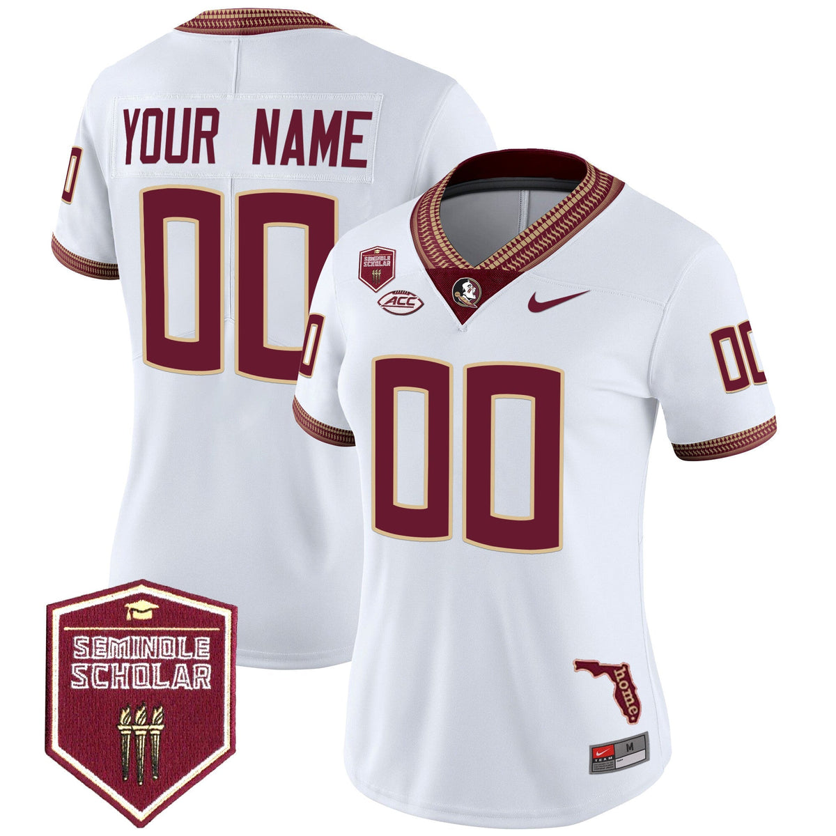 Florida State Seminoles 2025 Seminole Scholar Patch Vapor Limited Custom Jersey - All Stitched
