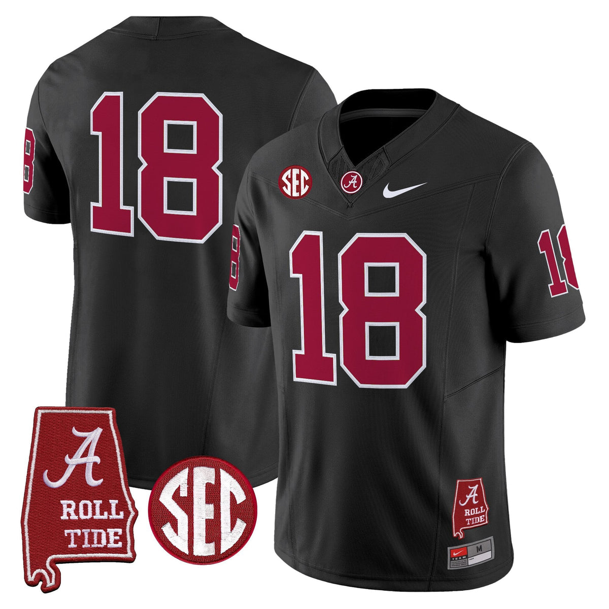 Men's Alabama Crimson Tide Throwback Vapor Limited Jersey - Alabama Map - All Stitched