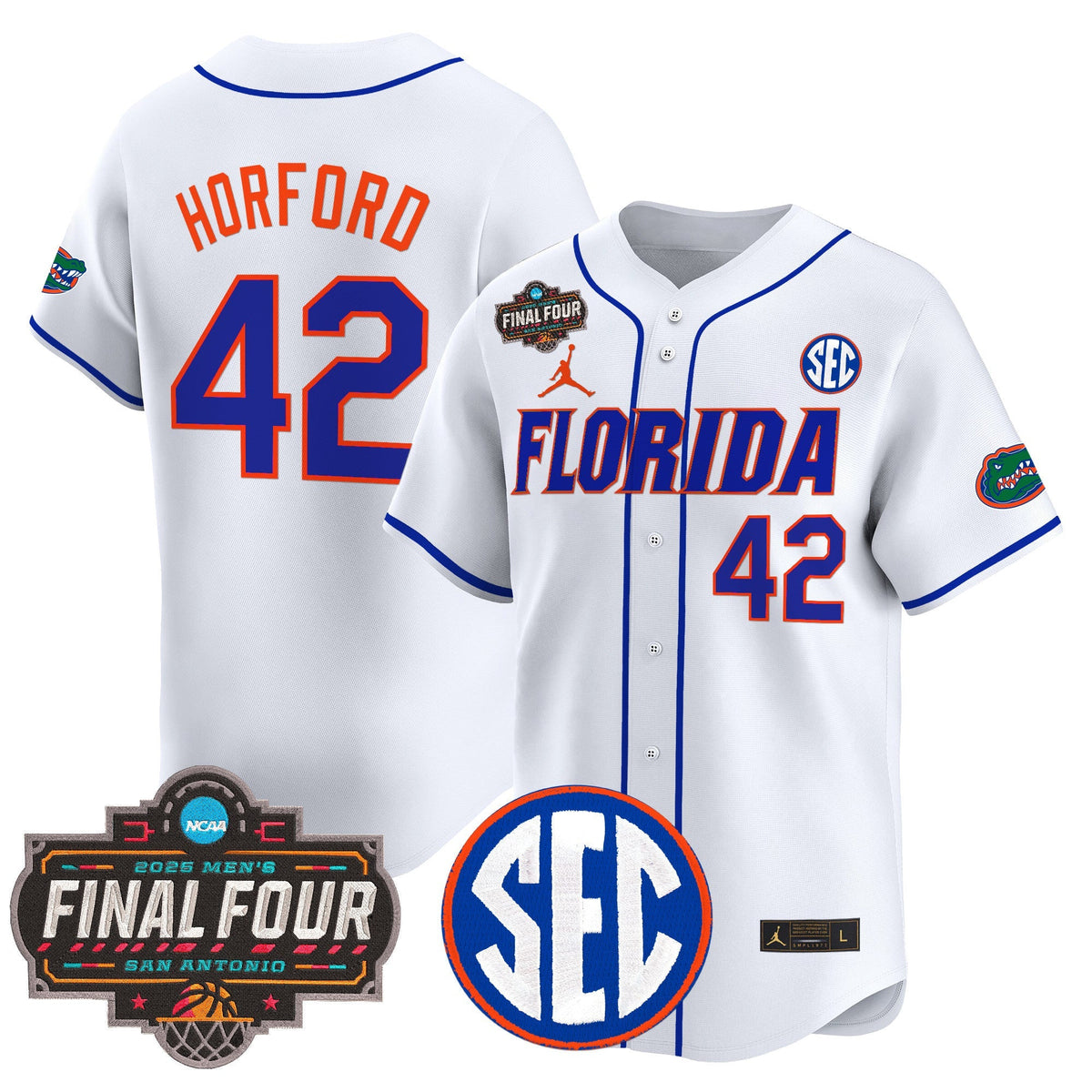 Men's Florida Gators 2025 Final Four Patch Vapor Baseball Jersey - All Stitched
