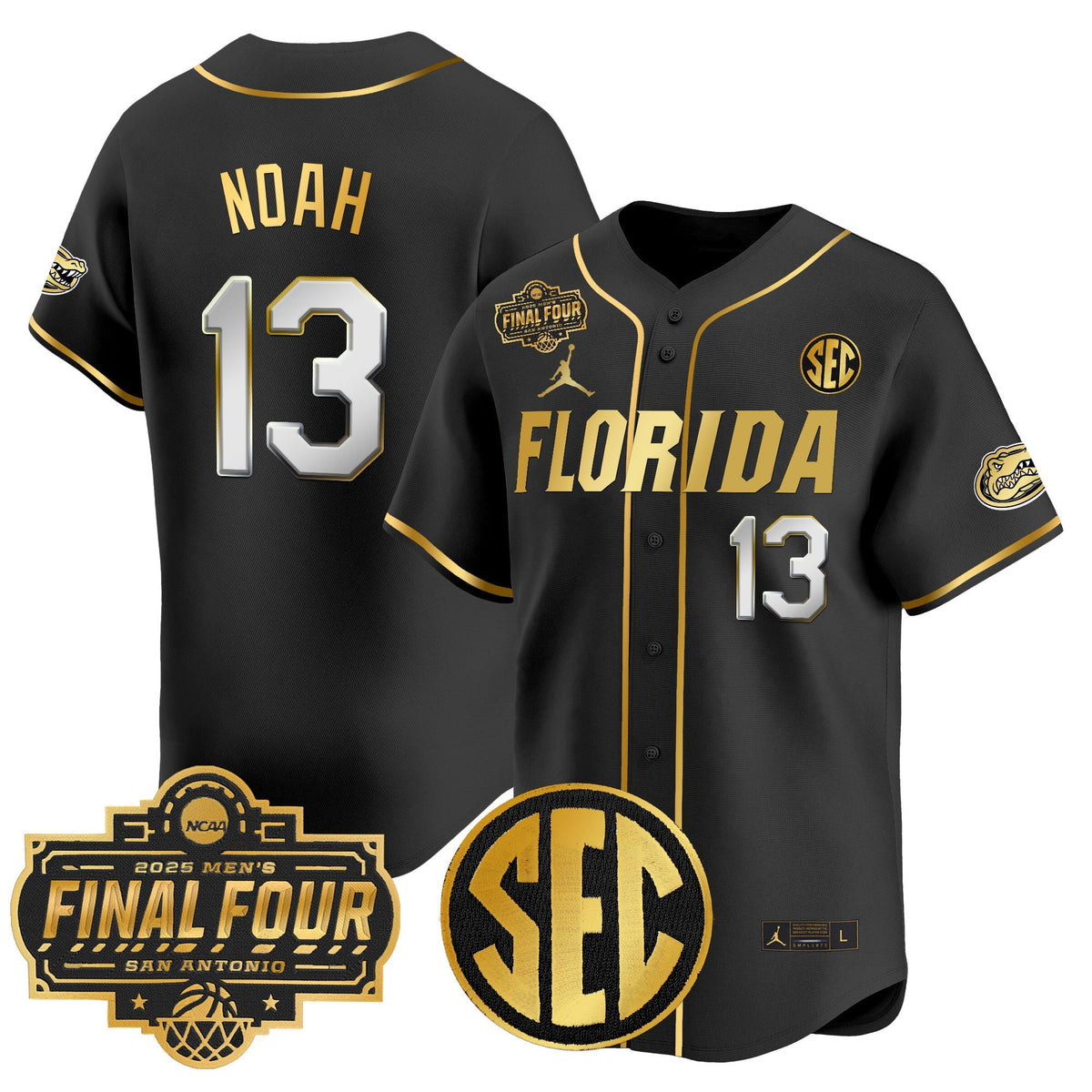 Men's Florida Gators 2025 Final Four Patch Vapor Baseball Jersey - All Stitched