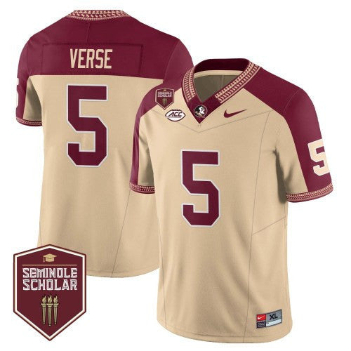 Men’s Florida State Seminoles Football Vapor Gold Jersey – Seminole Scholar – All Stitched