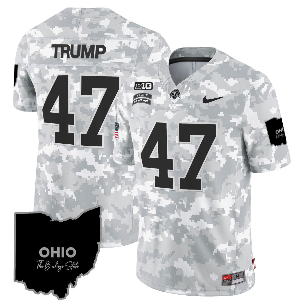 Ohio State Buckeyes 2024 Salute to Service Vapor Limited Jersey - Arctic Camo - All Stitched