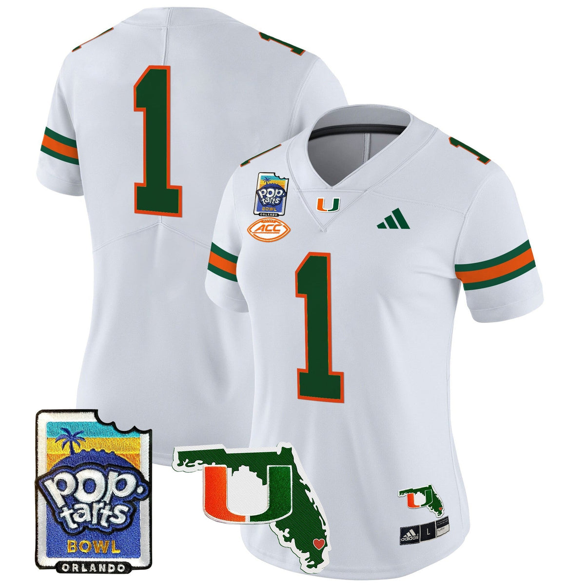 Women's Miami Hurricanes 2025 PopTarts Bowl Patch Vapor Limited Jersey - All Stitched