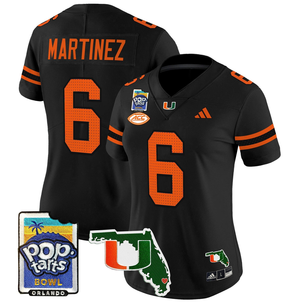 Women's Miami Hurricanes 2025 PopTarts Bowl Patch Vapor Limited Jersey - All Stitched