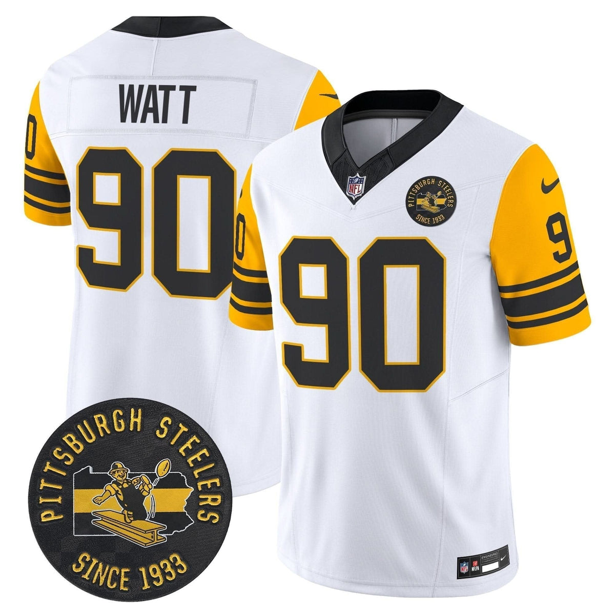 Pittsburgh Steelers Throwback 1962 Vapor Limited Jersey - Est. 1933 Patch - All Stitched