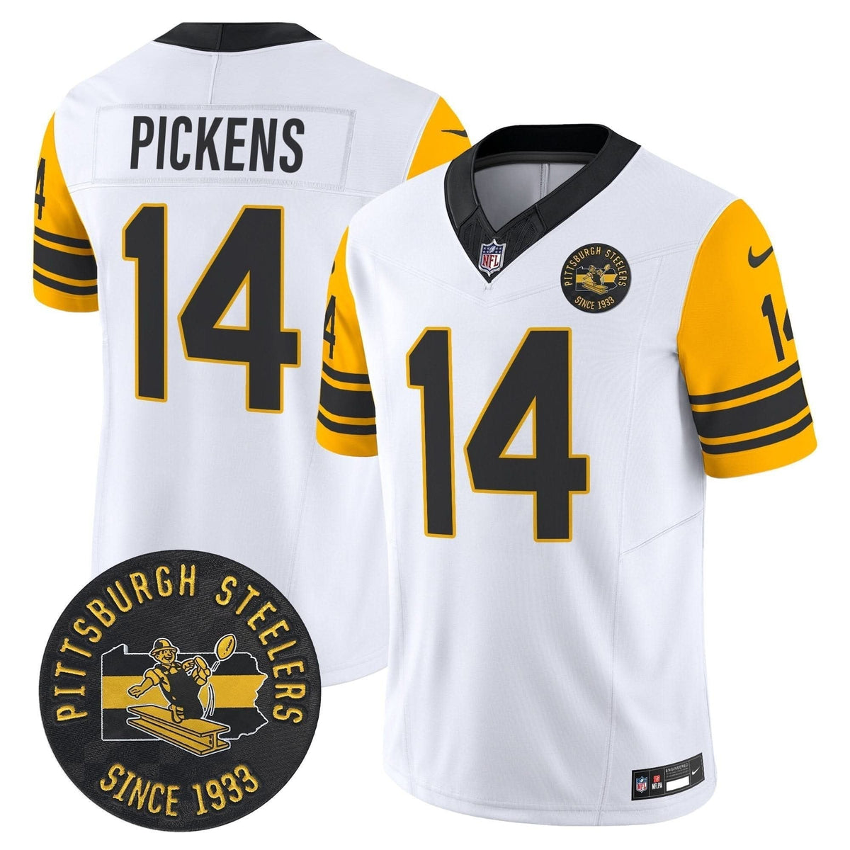 Pittsburgh Steelers Throwback 1962 Vapor Limited Jersey - Est. 1933 Patch - All Stitched
