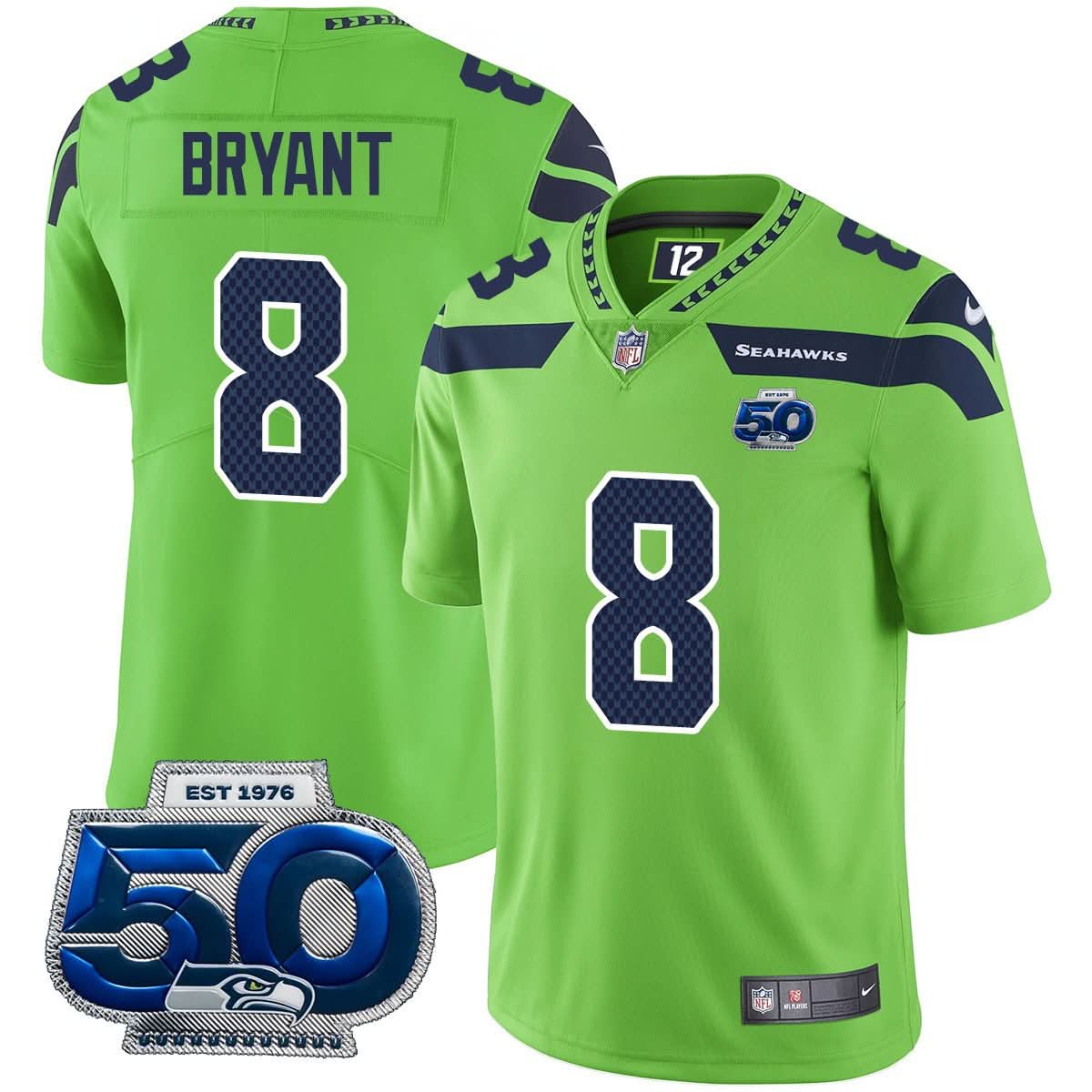 Seattle Seahawks 50th Season Vapor Limited Jersey - All Stitched