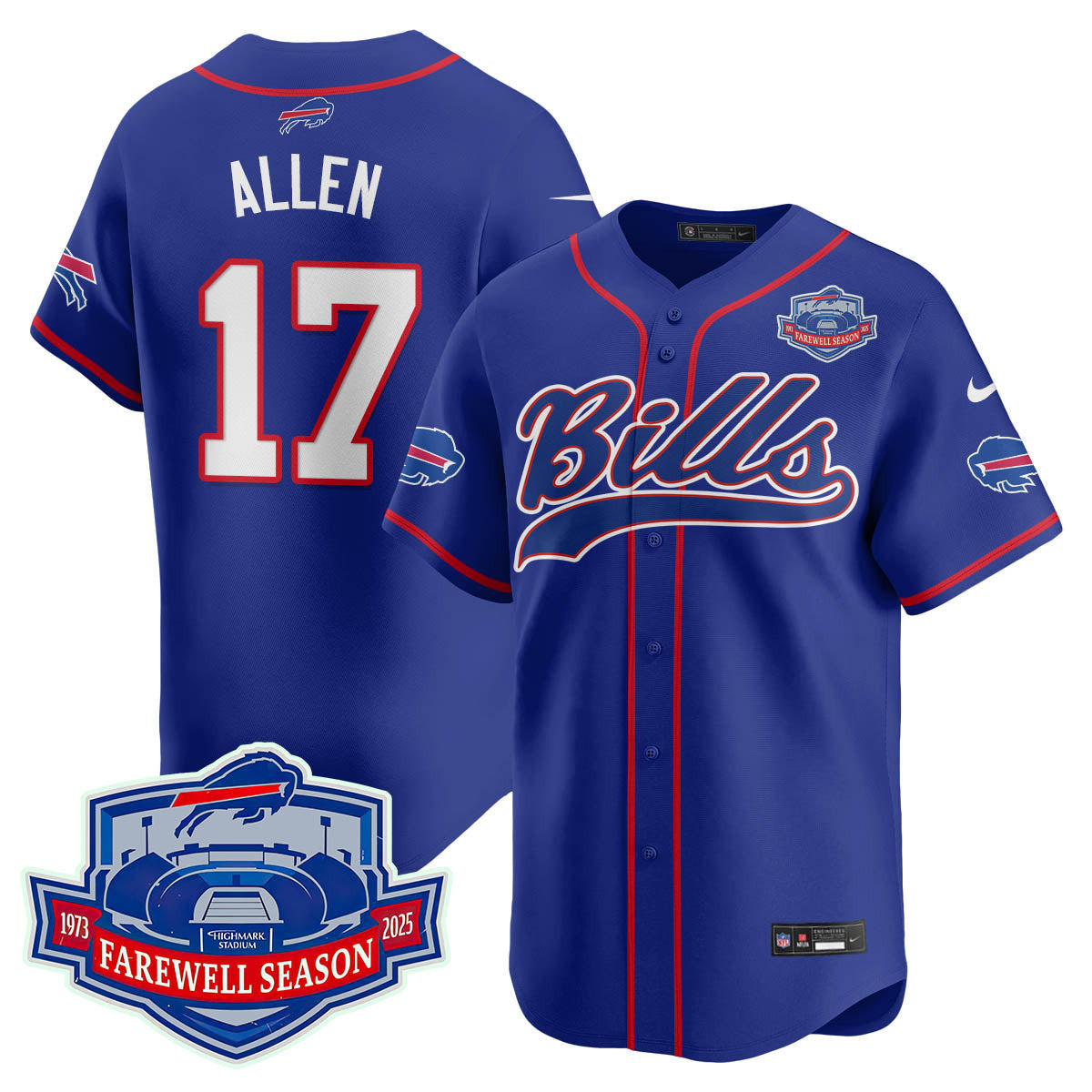 Buffalo Bills 2025 Baseball Jersey All Stitched - Farewell to Highmark Stadium