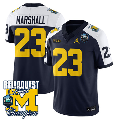 Men's Michigan Wolverines 2024 ReliaQuest Bowl Champions Jersey - All Stitched