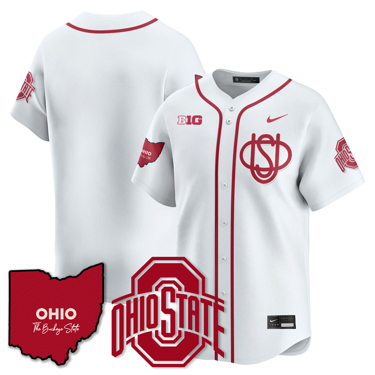 Women's Ohio State Buckeyes 2025 Wordmark Jersey - All Stitched