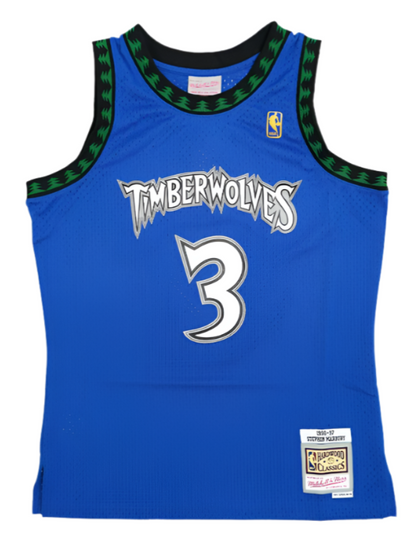 Men's Minnesota Timberwolves Stephon Marbury Mitchell & Ness Blue Hardwood Classics Swingman Jersey