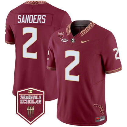 Men's Florida State Seminoles 2025 Seminole Scholar Patch Vapor Limited Jersey - All Stitched