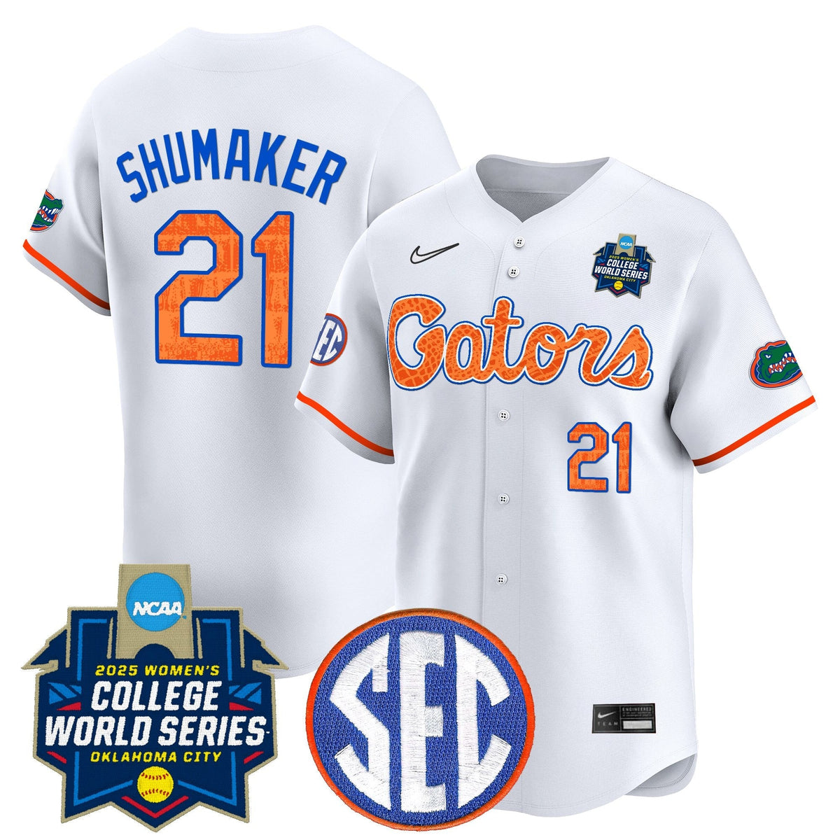 Men's Size - Florida Gators Softball 2025 World Series (WCWS) Vapor Premier Limited Jersey - All Stitched