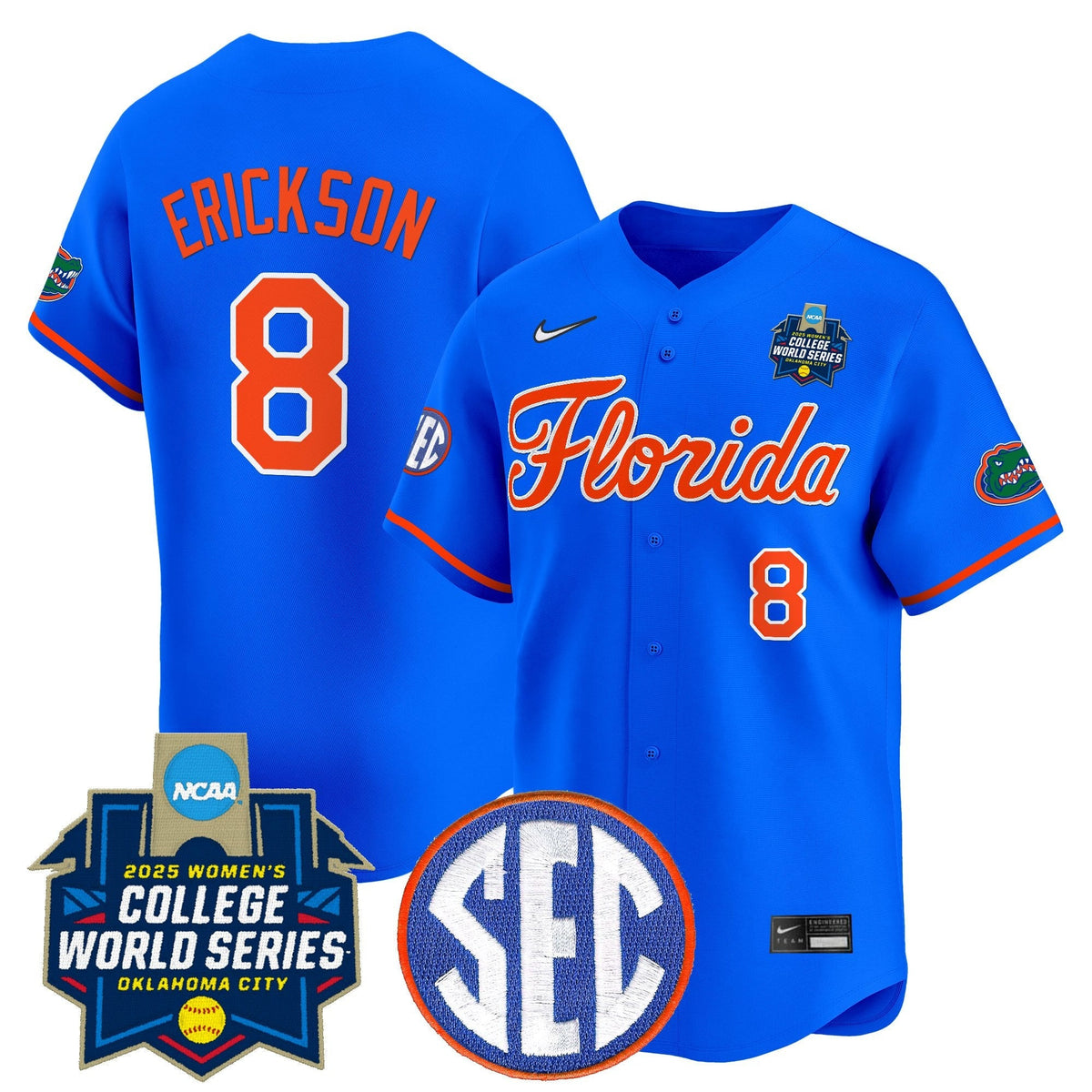 Men's Size - Florida Gators Softball 2025 World Series (WCWS) Vapor Premier Limited Jersey - All Stitched