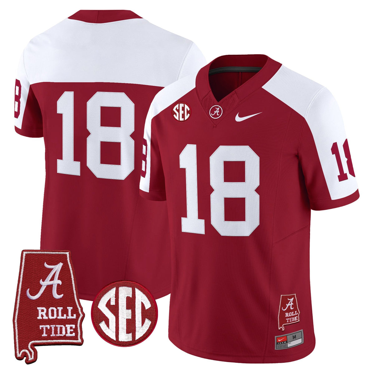 Men's Alabama Crimson Tide Throwback Vapor Limited Jersey - Alabama Map - All Stitched