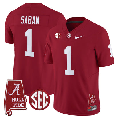 Men's Alabama Crimson Tide Throwback Vapor Limited Jersey - Alabama Map - All Stitched