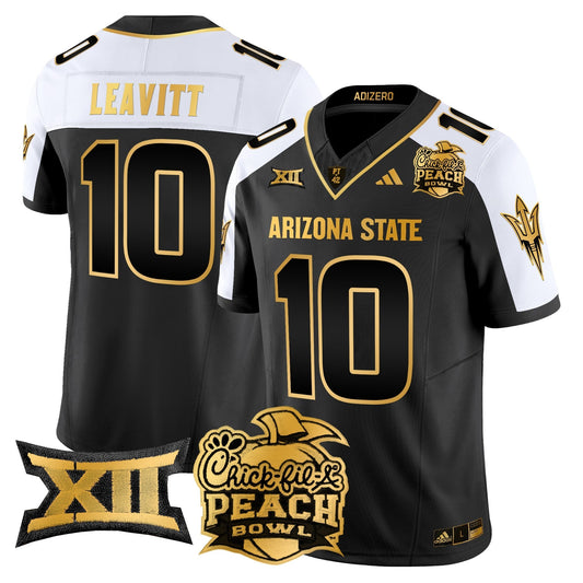 Men's Arizona State Sun Devils 2025 Peach Bowl Gold Vapor Limited Jersey V2 - All Stitched