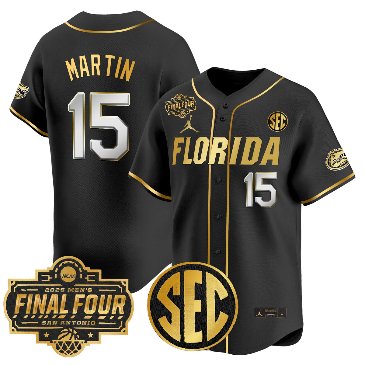 Men's Florida Gators 2025 Final Four Patch Vapor Baseball Jersey - All Stitched