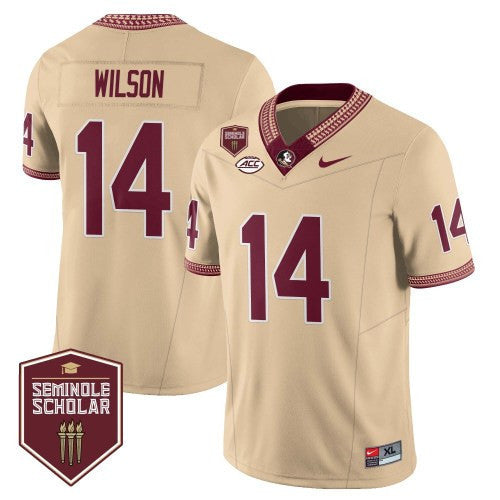 Men’s Florida State Seminoles Football Vapor Gold Jersey – Seminole Scholar – All Stitched