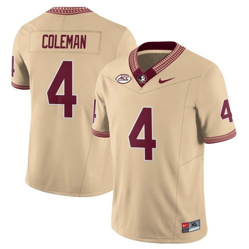 Men’s Florida State Seminoles Football Vapor Gold Jersey – All Stitched