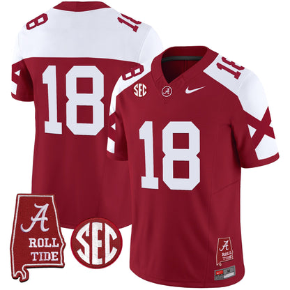 Men's Alabama Crimson Tide Vapor Limited Jersey V6 - Alabama Map - All Stitched