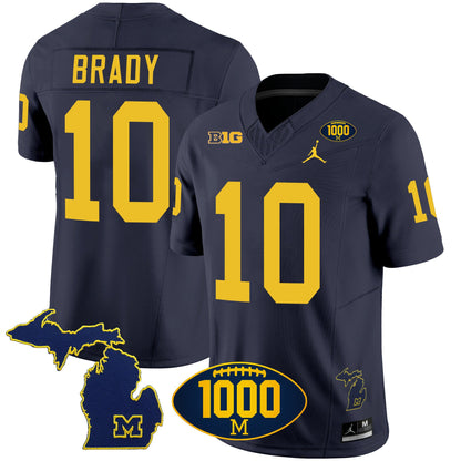 Men's Michigan Wolverines 1000 Wins Patch Vapor Jersey V3 - All Stitched
