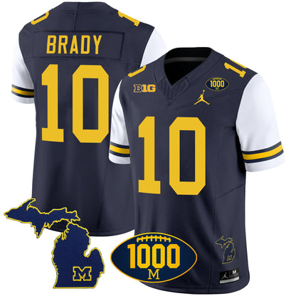 Men's Michigan Wolverines 1000 Wins Patch Vapor Jersey V3 - All Stitched
