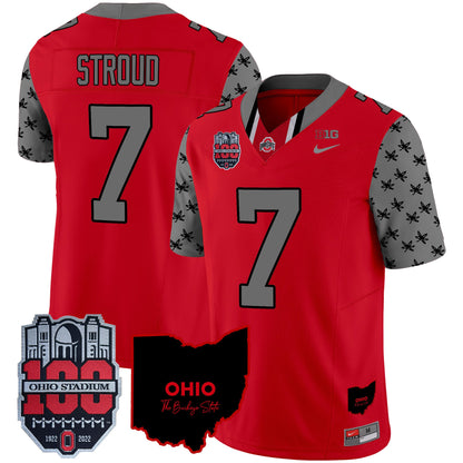 Men's Ohio State Buckeyes 100th Anniversary Patch Vapor Limited Jersey - All Stitched