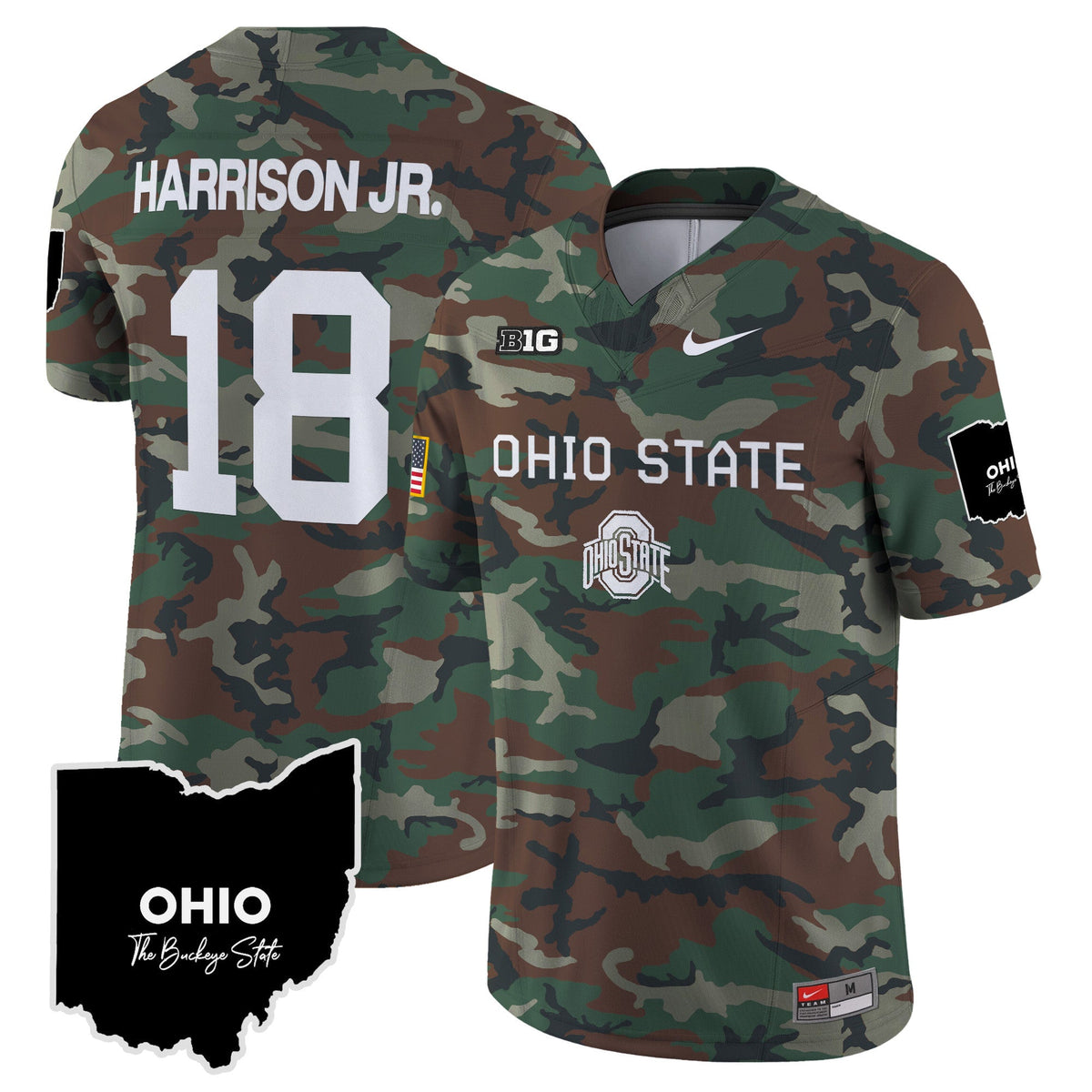 Ohio State Buckeyes 2024 Military Vapor Limited Jersey - All Stitched