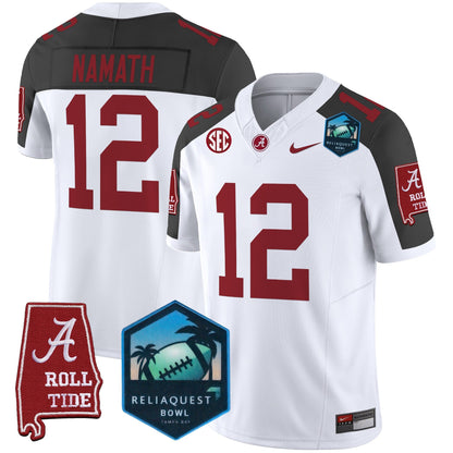 Men's Alabama Crimson Tide 2025 ReliaQuest Bowl Patch Vapor Limited Jersey - All Stitched