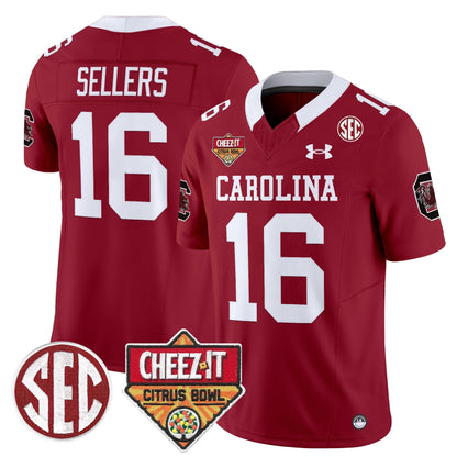 Men's South Carolina Gamecocks 1980 Throwback Cheez-It Citrus Bowl Patch Vapor Limited Jersey - All Stitched