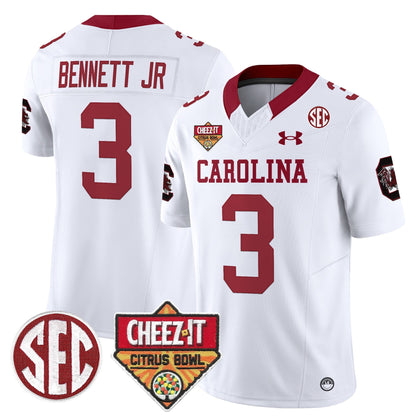 Men's South Carolina Gamecocks 1980 Throwback Cheez-It Citrus Bowl Patch Vapor Limited Jersey - All Stitched