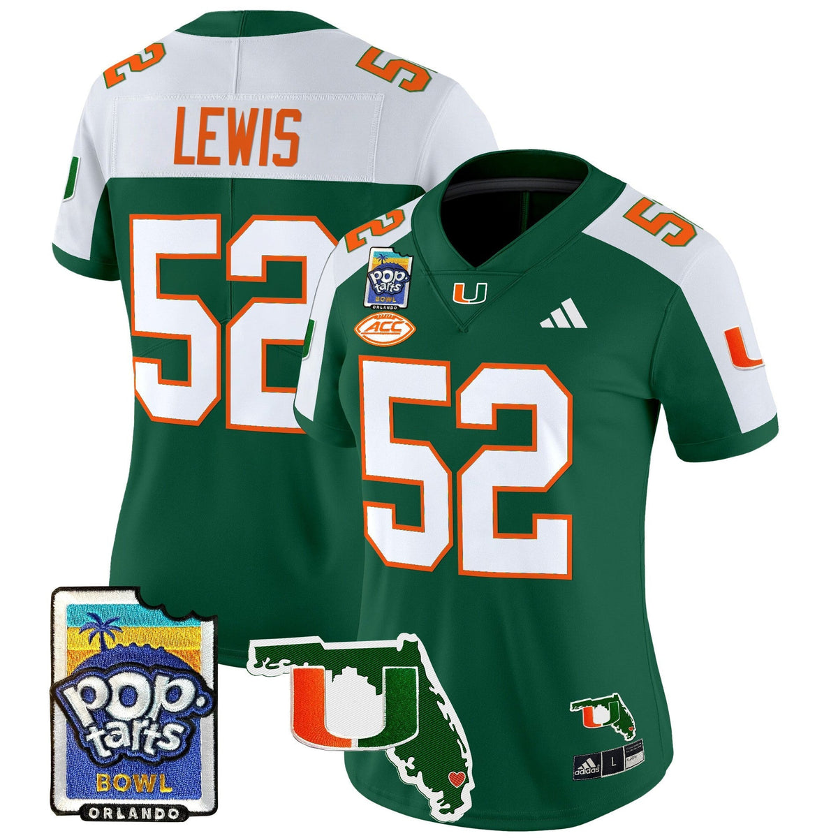 Women's Miami Hurricanes 2025 PopTarts Bowl Patch Vapor Limited Jersey - All Stitched