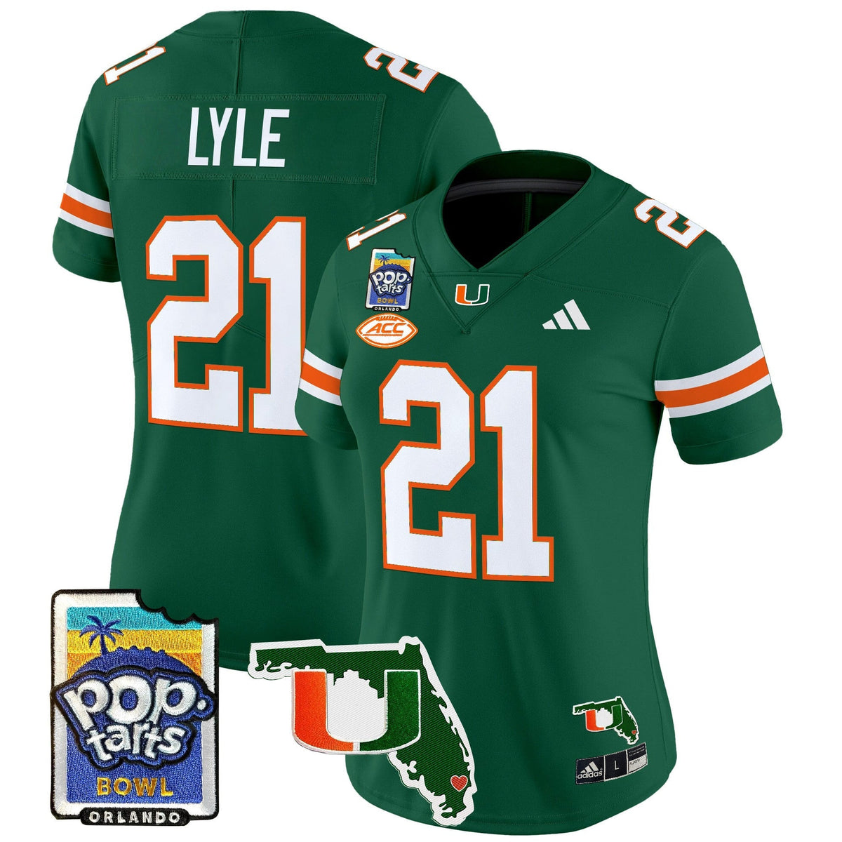 Women's Miami Hurricanes 2025 PopTarts Bowl Patch Vapor Limited Jersey - All Stitched