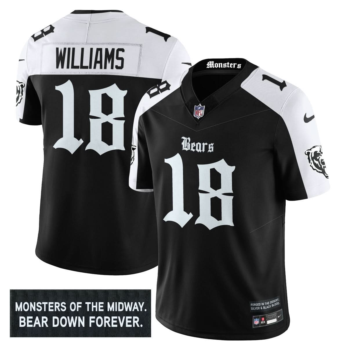 Chicago Bears 'Gothic Monsters Edition' Vapor Limited Jersey - All Stitched