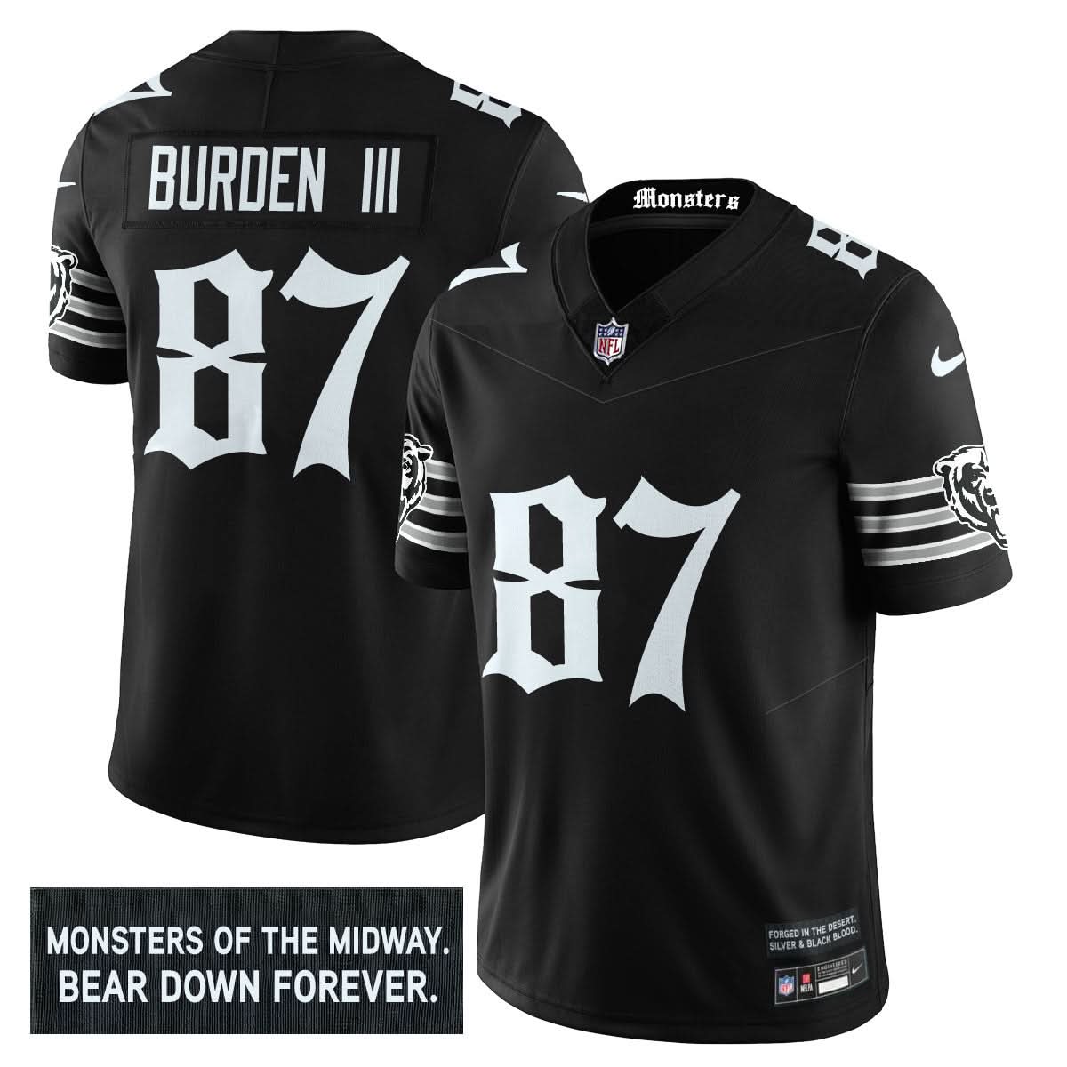 Chicago Bears 'Gothic Monsters Edition' Vapor Limited Jersey - All Stitched