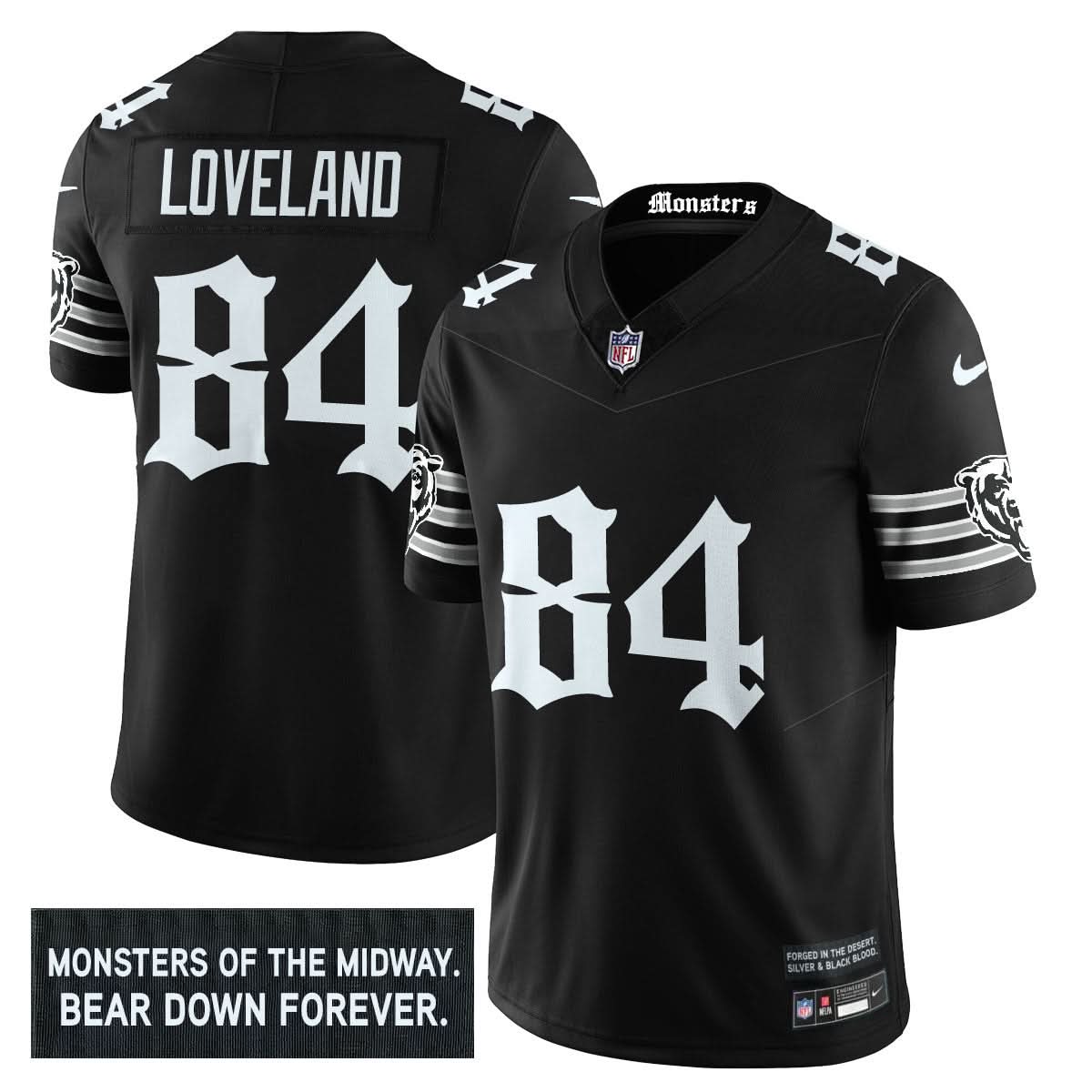 Chicago Bears 'Gothic Monsters Edition' Vapor Limited Jersey - All Stitched