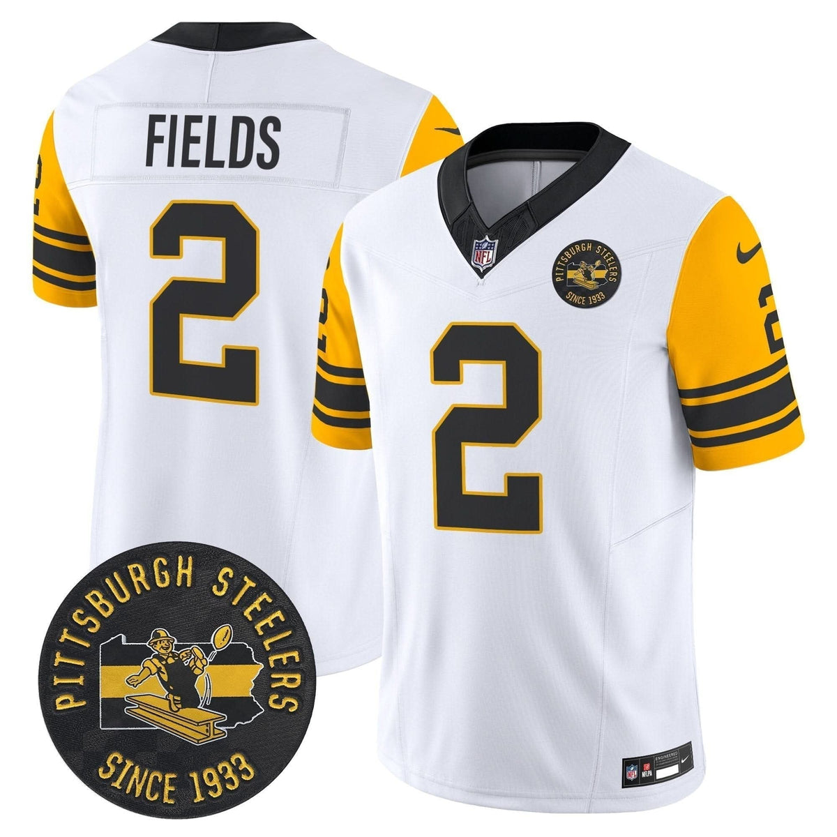 Pittsburgh Steelers Throwback 1962 Vapor Limited Jersey - Est. 1933 Patch - All Stitched