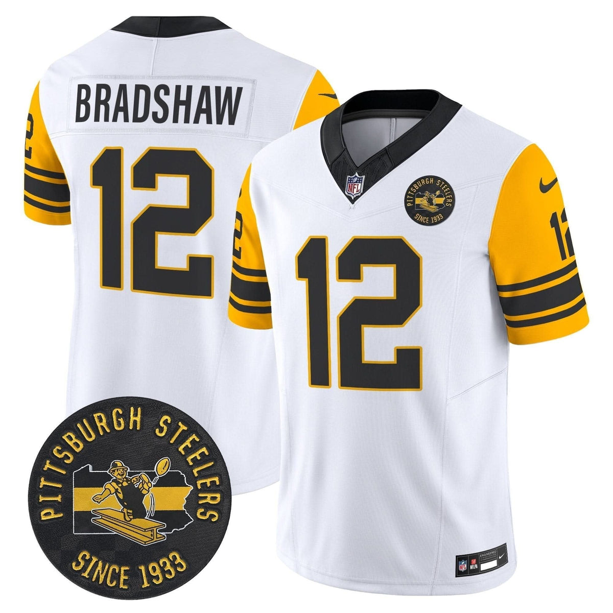 Pittsburgh Steelers Throwback 1962 Vapor Limited Jersey - Est. 1933 Patch - All Stitched
