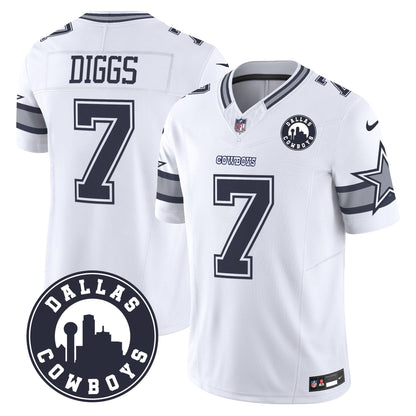 Cowboys "Dallas City" Patch Vapor Limited Jersey - All Stitched
