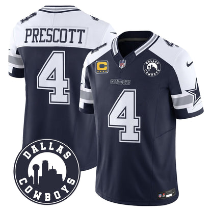 Cowboys "Dallas City" Patch Vapor Limited Jersey - All Stitched