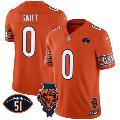 Bears Illinois Patch Vapor Jersey - All Stitched
