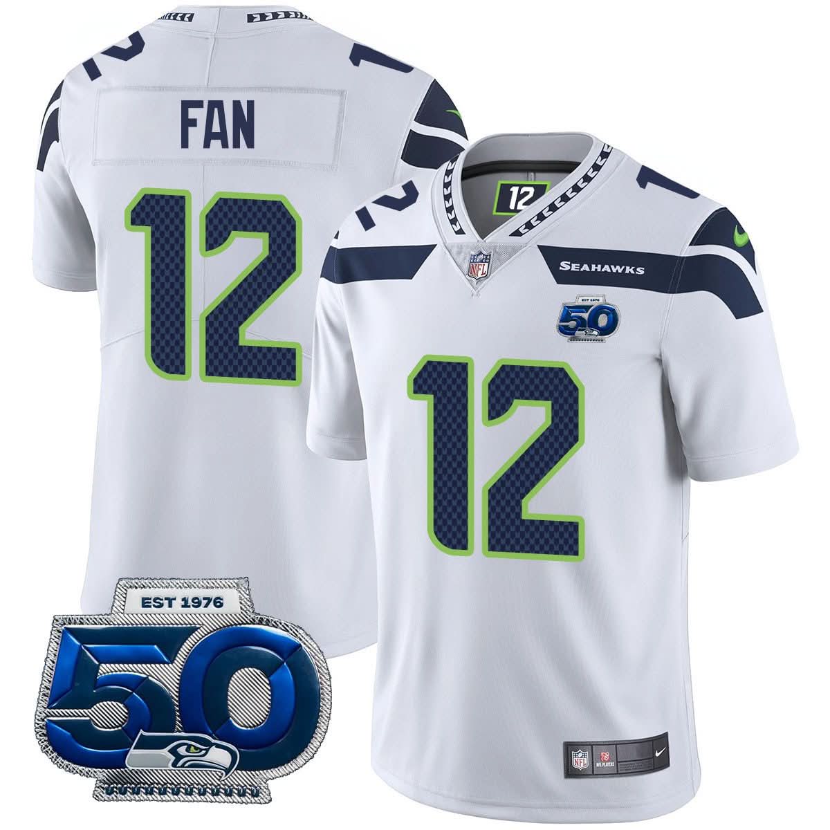 Seattle Seahawks 50th Season Vapor Limited Jersey - All Stitched